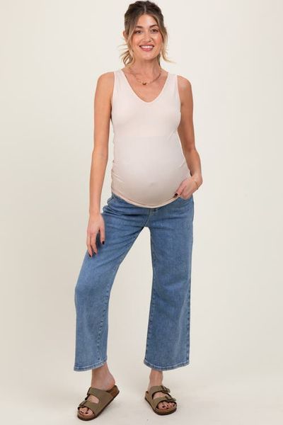PinkBlush PinkBlush Wash Cropped Denim Maternity Jeans