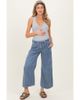 PinkBlush PinkBlush Washed Denim Cropped Pants - 1