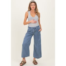 PinkBlush PinkBlush Washed Denim Cropped Pants