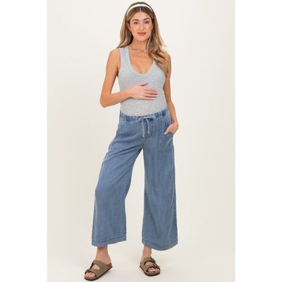 PinkBlush PinkBlush Washed Denim Cropped Pants