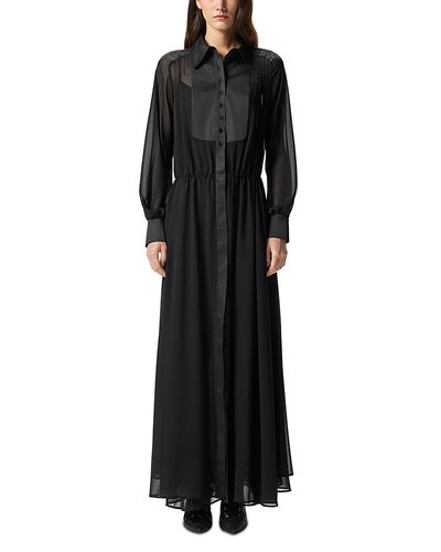 pinko black dress PINKO AKANE BLACK ZIPPER MIDI DRESS – Caneva '937 main image 0