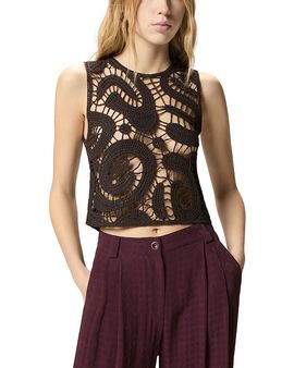 Pinko Pinko Eruzione Geometric Crochet Top