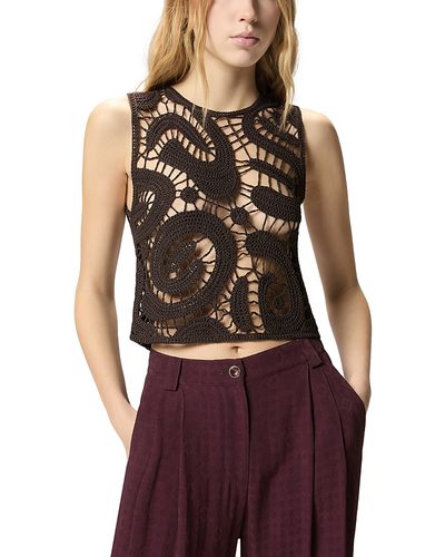 Pinko Pinko Eruzione Geometric Crochet Top
