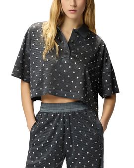 Pinko Pinko Erve Embellished Mesh Polo Shirt