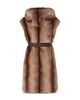 Pinko Pinko Galearis Faux Fur Hooded Long Vest - 6