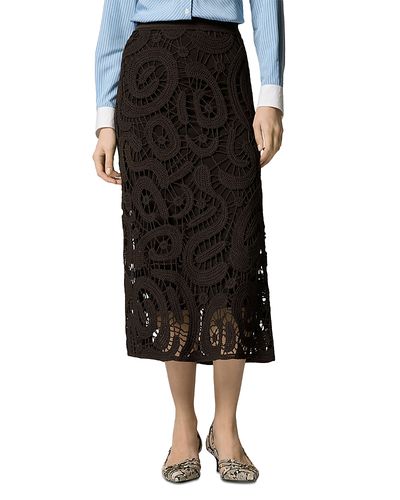 Pinko Pinko Geometric Crochet Midi Skirt