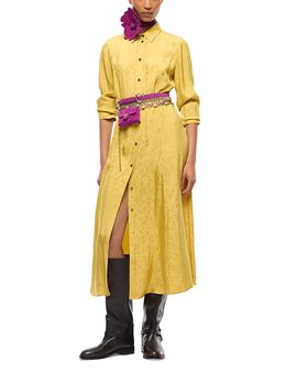Pinko Pinko Jacquard Belted Midi Dress