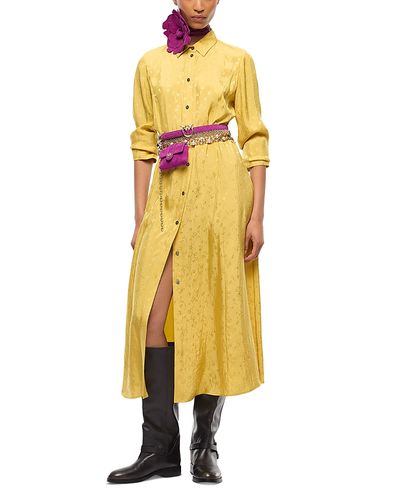 Pinko Pinko Jacquard Belted Midi Dress