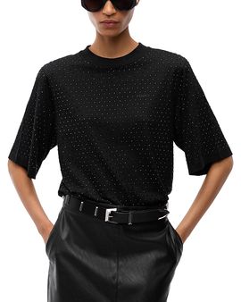Pinko Pinko Niamey Cotton Jersey Rhinestone Tee