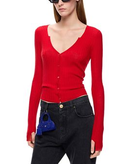 Pinko Pinko Sibilo Wool Rib Knit Cardigan
