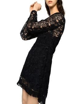 Pinko Pinko Solitudine Long Sleeve Lace Mini Dress