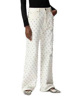 Pinko Pinko Wanda Mid Rise Wide Leg Jeans in White