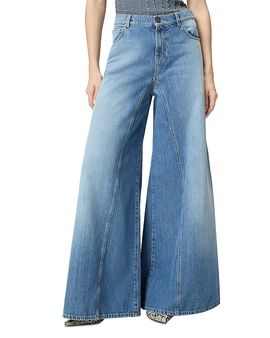 Pinko Pinko Winona Low Rise Wide Leg Jeans in Blue