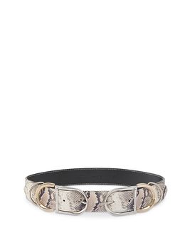 Pinko Pinko Women's Hippolita Bustino Embossed Leather Double Buckle Belt