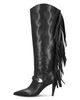 Pinko Pinko Women's Vane 03 Fringed Leather Knee High Boots - 2