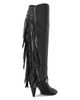 Pinko Pinko Women's Vane 03 Fringed Leather Knee High Boots - 4