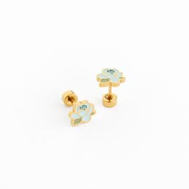 Pip Pop Pip Pop Blue Rose Hypoallergenic Flatback Stud Earrings 