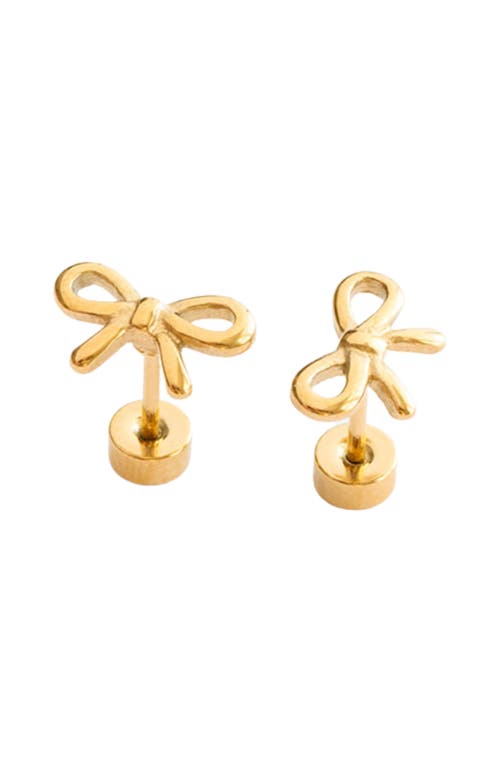 Pip Pop Pip Pop Bow Hypoallergenic Flatback Stud Earrings