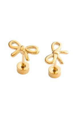 Pip Pop Pip Pop Bow Hypoallergenic Flatback Stud Earrings