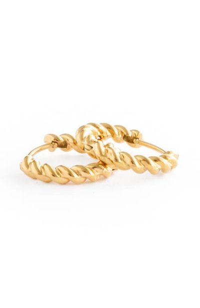 Pip Pop Pip Pop Girls' Braided Hoop Hypoallergenic Earrings