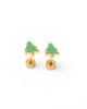 Pip Pop Pip Pop Girls' Christmas Tree Flatback Stud Hypoallergenic Earrings - 1