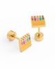 Pip Pop Pip Pop Girls' Crayon Flatback Stud Hypoallergenic Earrings - 4
