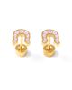 Pip Pop Pip Pop Girls' Horseshoe Flatback Stud Hypoallergenic Earrings - 1