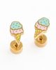 Pip Pop Pip Pop Girls' Ice Cream Flatback Stud Hypoallergenic Earrings - 1