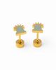 Pip Pop Pip Pop Girls' Lady Liberty Flatback Stud Hypoallergenic Earrings - 3