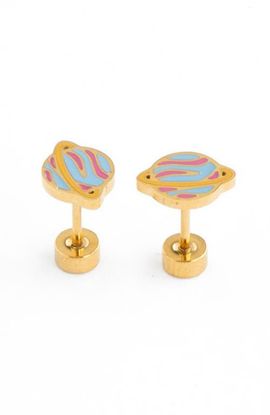 Pip Pop Pip Pop Girls' Planet Flatback Stud Hypoallergenic Earrings