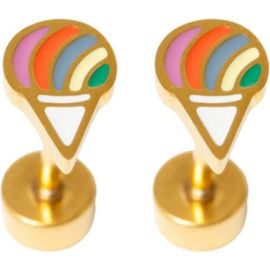 Pip Pop Pip Pop Girls' Snowcone Flatback Stud Hypoallergenic Earrings