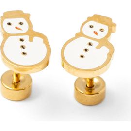 Pip Pop Pip Pop Girls' Snowman Flatback Stud Hypoallergenic Earrings
