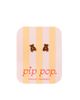 Pip Pop Pip Pop Girls' Teddy Bear Flatback Stud Hypoallergenic Earrings - 3
