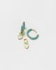 Pip Pop Pip Pop Heart Stack Charm & Turquoise Enamel Hoop Earring Set - 1