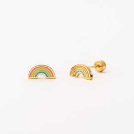 Pip Pop Pip Pop Pastel Rainbow Long Post Hypoallergenic Flatback Stud Earrings