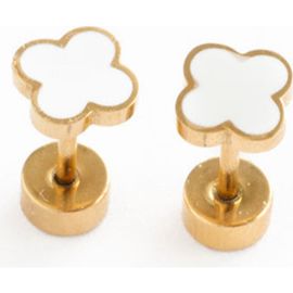 Pip Pop Pip Pop Quatrefoil Hypoallergenic Flatback Stud Earrings