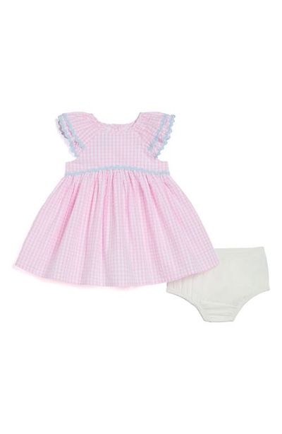 Pippa & Julie Pippa & Julie Gingham Flutter Sleeve Cotton Party Dress with Bloomers