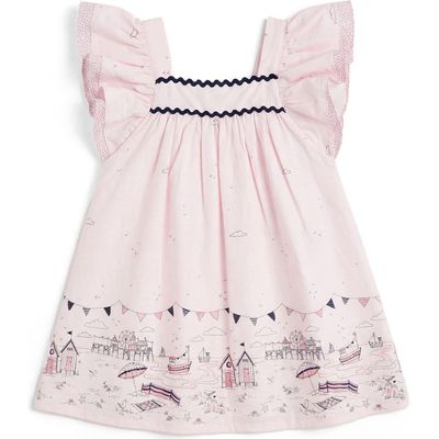 Pippa & Julie Pippa & Julie Kids' Beach Border Print Cotton Sundress
