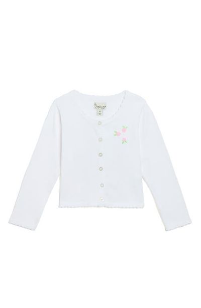 Pippa & Julie Pippa & Julie Kids' Floral Appliqué Cotton Cardigan
