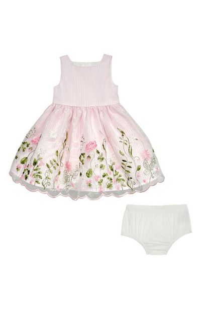 Pippa & Julie Pippa & Julie Kids' Floral Embroidered Dress with Bloomers