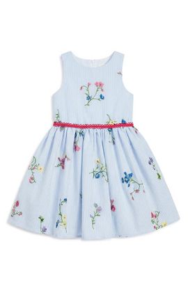 Pippa & Julie Pippa & Julie Kids' Floral Embroidered Stripe Party Dress