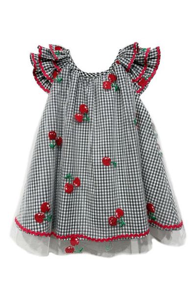 Pippa & Julie Pippa & Julie Kids' Iris Gingham & Cherry Dress