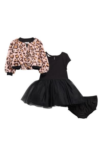 Pippa & Julie Pippa & Julie Maya Tutu Dress, Faux Fur Jacket & Bloomers Set