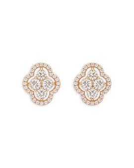 Piranesi Piranesi 18K Rose Gold Maison Diamond Halo Cluster Stud Earrings