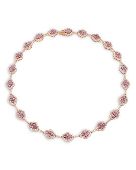 Piranesi Piranesi 18K Rose Gold Maison Pink Sapphire & Diamonds Collar Necklace, 17