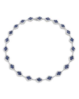 Piranesi Piranesi 18K White Gold Diamond & Blue Sapphire Maison Necklace, 17
