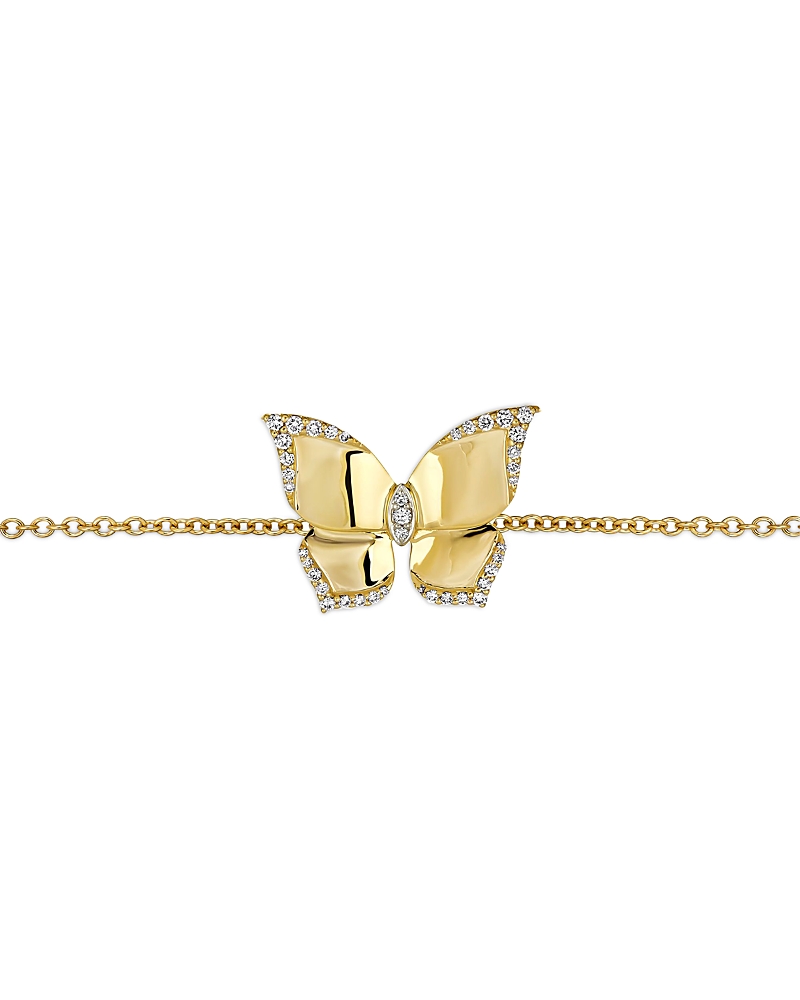 Piranesi Piranesi 18K Yellow Gold Butterfly Diamond Oro Chain Bracelet