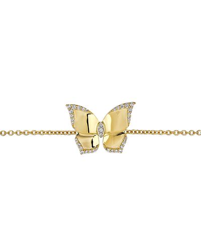 Piranesi Piranesi 18K Yellow Gold Butterfly Diamond Oro Chain Bracelet