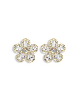 Piranesi Piranesi 18K Yellow Gold Diamond Classic Flower Mini Earrings