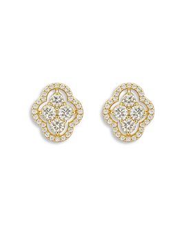 Piranesi Piranesi 18K Yellow Gold Diamond Maison Stud Earrings